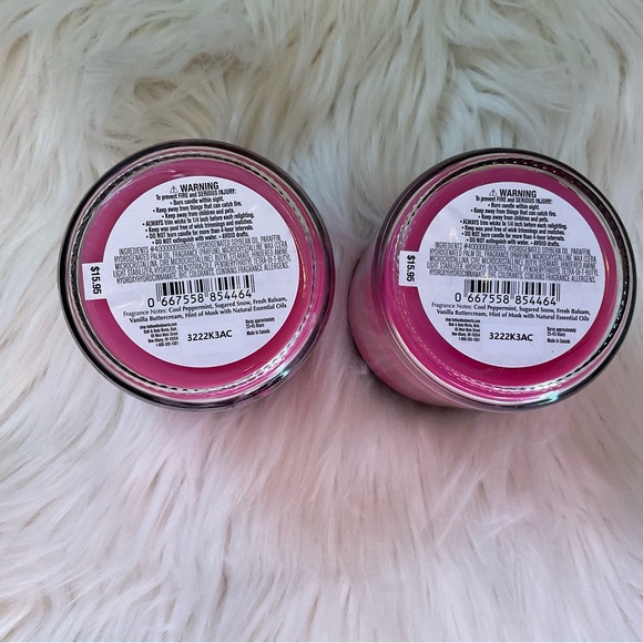 Bath & Body Twisted Peppermint Single Wick Candles - New x2 - Picture 4 of 7